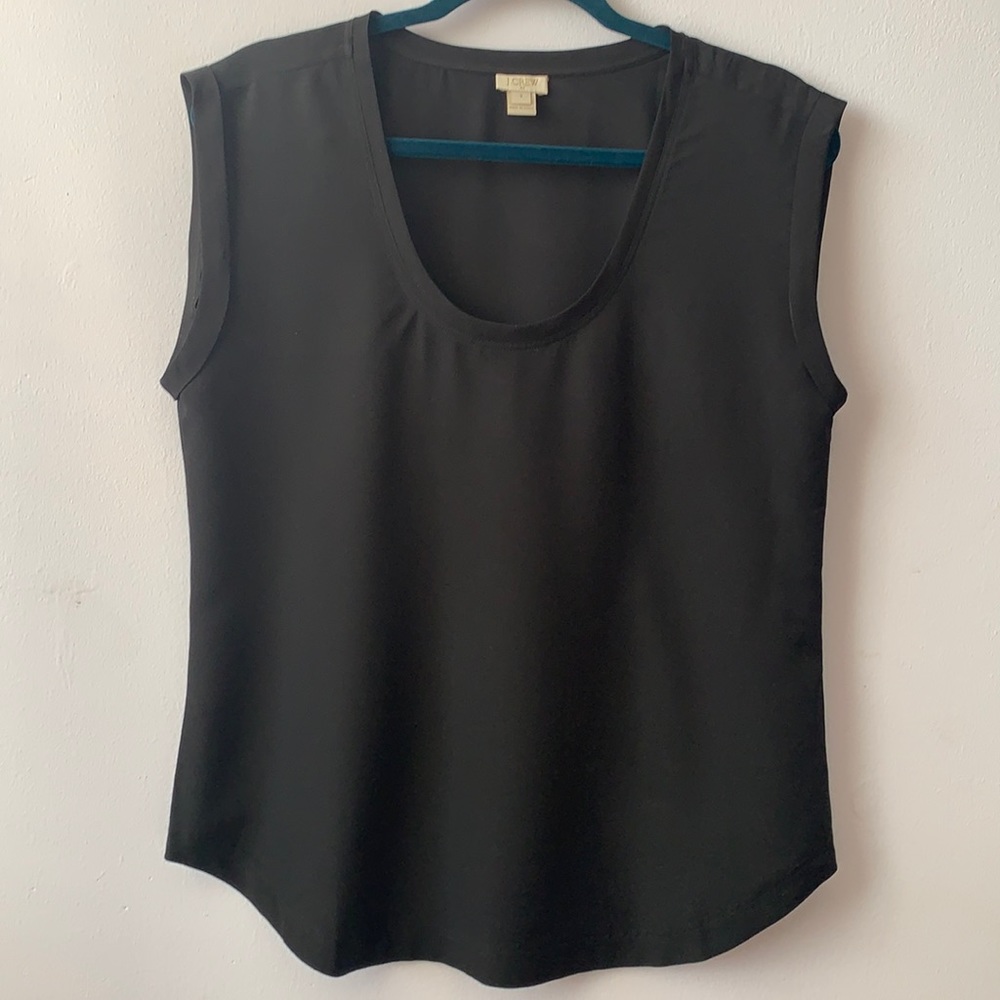 J CREW | Black Sleeveless Blouse • Sz 8